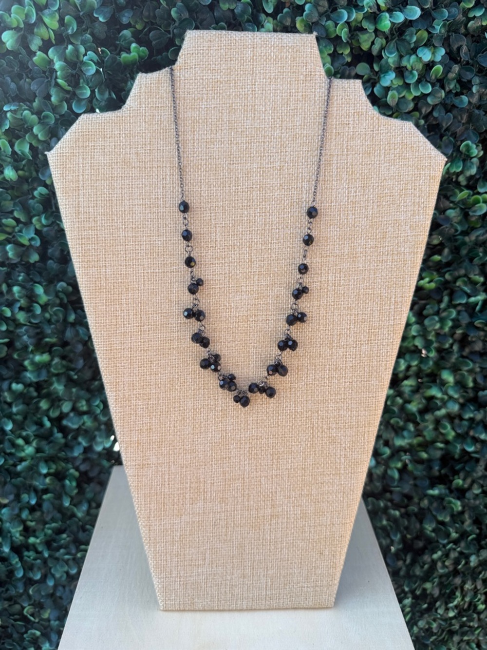 Cookie Lee Black Faceted Bead Necklace